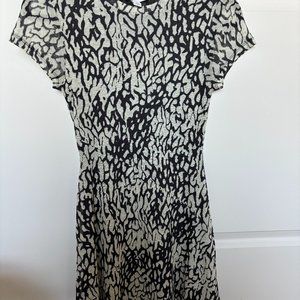 Black and white abstract skater dress